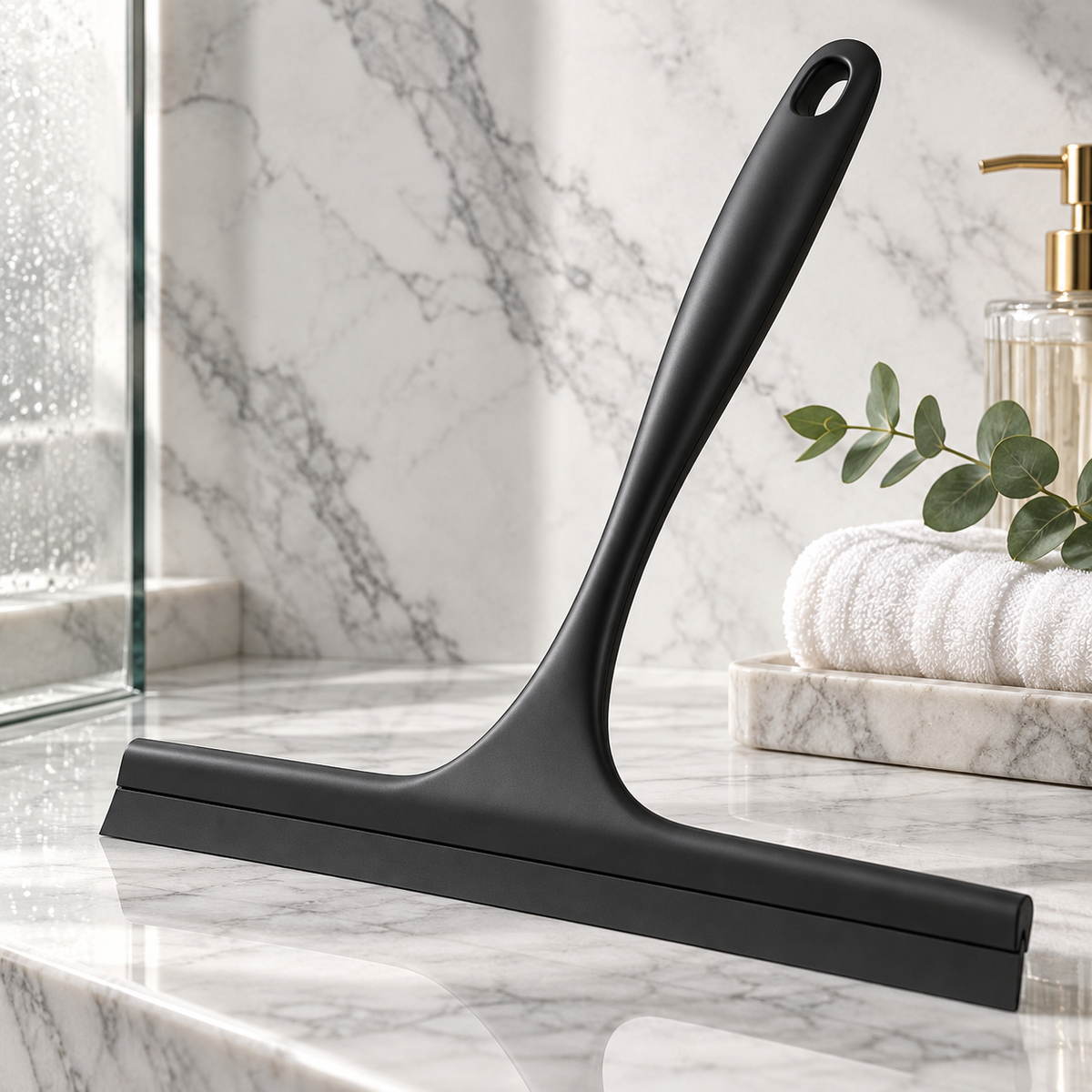 🚿✨ HUSKEER® AquaGlide Pro Shower Squeegee – Flexible Silicone Glass Wiper with Non-Slip Comfort Grip, Streak-Free Quick-Dry Cleaning & Space-Saving Hanging Design for Shower Doors, Mirrors, Tiles and Bathroom Surfaces 🌟
