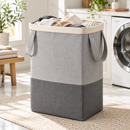 🧺✨ HUSKEER® FlexiNest Pro Foldable Laundry Hamper – Collapsible Space-Saving Basket with Comfortable Carry Handles, Generous Storage Capacity & Easy-Fold Design for Clothes, Towels and Everyday Home Organization 🌟