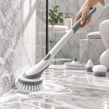 🧽✨ HUSKEER® ScrubNova Pro Bathroom Cleaning Brush Set – Multi-Surface Deep Cleaning Kit for Tile, Grout, Sinks, Tubs & Showers 🌟
