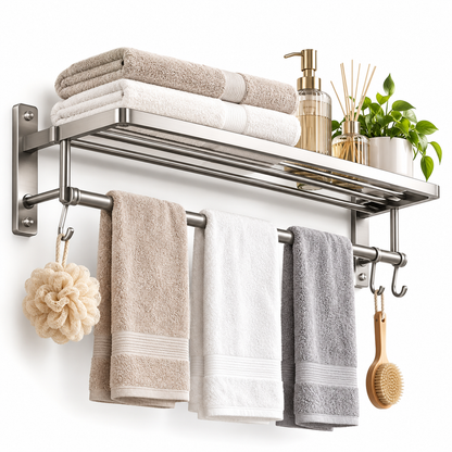 🛁✨ HUSKEER® TowelArc Pro Wall-Mounted Towel Rack – Rust-Resistant Space-Saving Bathroom Organizer with Open-Air Quick-Dry Storage, Secure Wall Installation & Easy-Access Towel Display for Modern Bathrooms 🌟