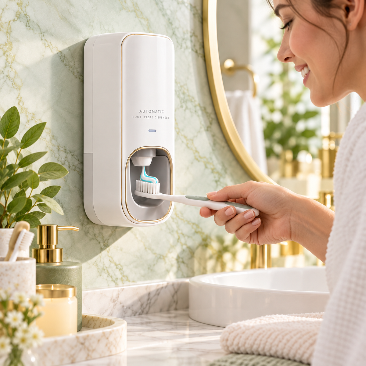 🪥✨ HUSKEER® PasteFlow Pro Automatic Toothpaste Dispenser – Touch-Free Wall-Mounted Toothpaste Squeezer with Controlled Dispensing, Easy-Clean Design & Space-Saving Bathroom Storage for Kids and Adults 🌟