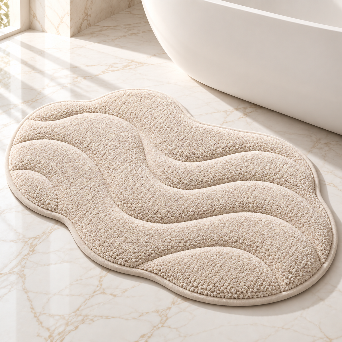 🛁✨ HUSKEER® CloudStep Pro Quick-Dry Bathroom Mat – Plush Water-Absorbent Bath Rug with High-Grip Anti-Slip Base, Soft Cushioned Comfort & Fast-Drying Surface for Showers, Tubs and Everyday Bathroom Floors 🌟